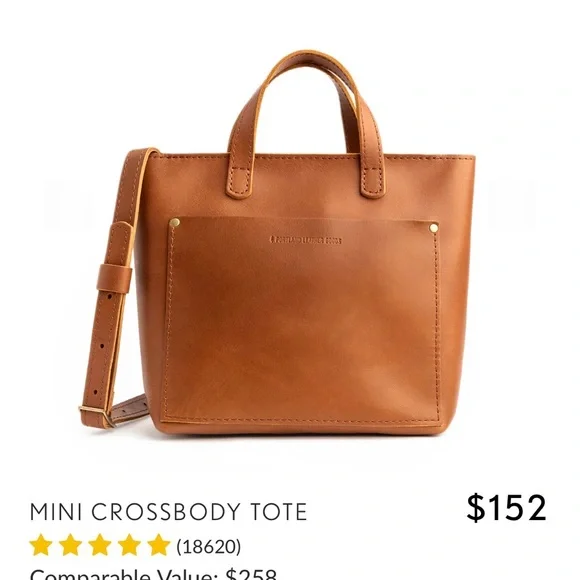 Portland Leather Tan Leather Tote with Removable Strap - Picture 3 of 13